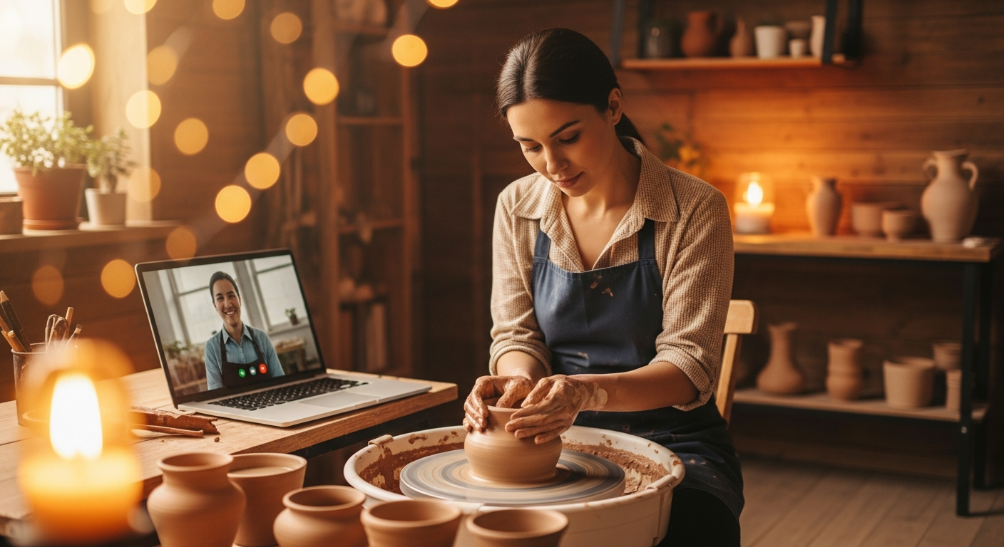 Занятие гончарным делом онлайн